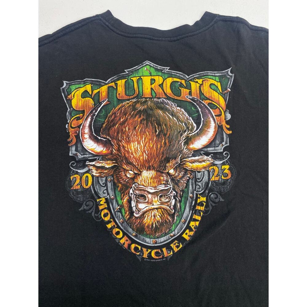 2023 Hot Leathers Sturgis Western bison graphic cotton t-shirt 2XL